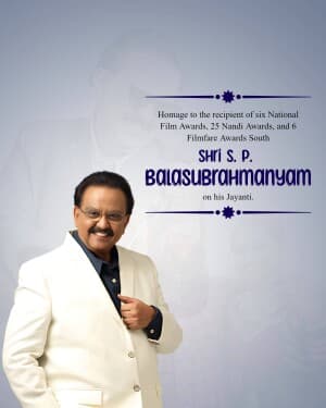 S. P. Balasubrahmanyam Jayanti image