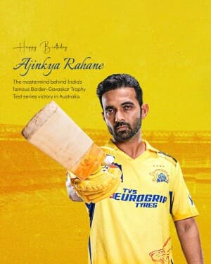 Ajinkya Rahane Birthday flyer