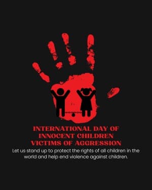 International Day of Innocent Children Victims of Aggression poster