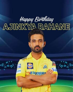 Ajinkya Rahane Birthday illustration