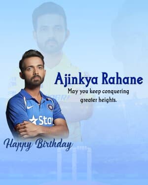 Ajinkya Rahane Birthday poster