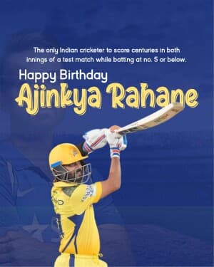 Ajinkya Rahane Birthday event poster