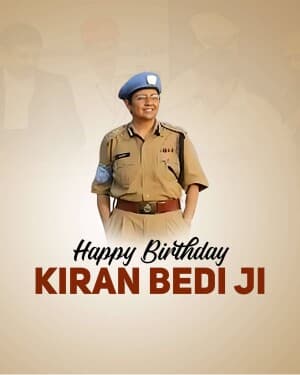 Kiran Bedi Birthday illustration