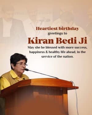 Kiran Bedi Birthday poster