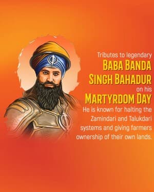 Banda Singh Bahadur Martyrdom Day graphic