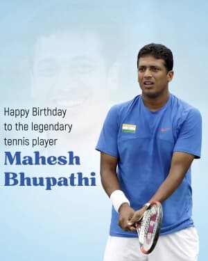 Mahesh Bhupathi Birthday illustration