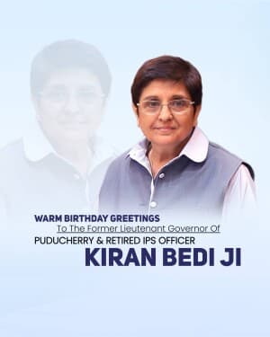 Kiran Bedi Birthday image