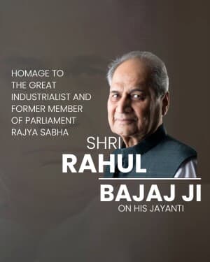 Rahul Bajaj Jayanti flyer