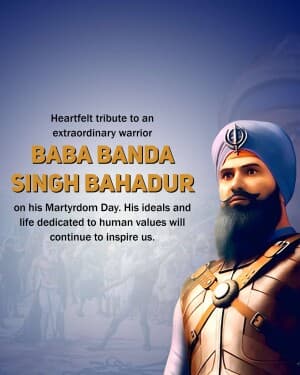Banda Singh Bahadur Martyrdom Day post