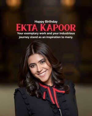 Ekta Kapoor Birthday event poster