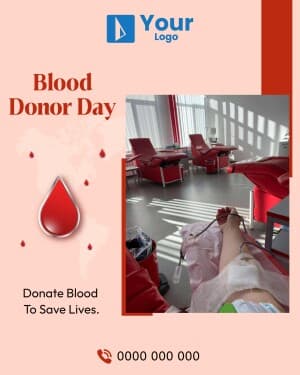 World Blood Donor Day Templates Social Media poster