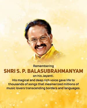 S. P. Balasubrahmanyam Jayanti post