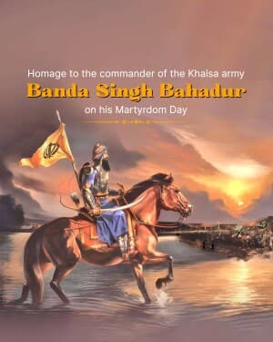 Banda Singh Bahadur Martyrdom Day poster