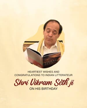 Vikram Seth Birthday illustration