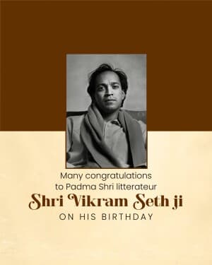 Vikram Seth Birthday graphic