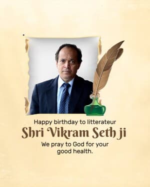 Vikram Seth Birthday flyer