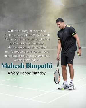 Mahesh Bhupathi Birthday post