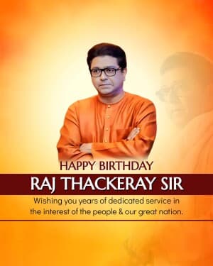 Raj Thackeray Birthday flyer