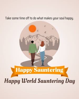 World Sauntering Day whatsapp status poster