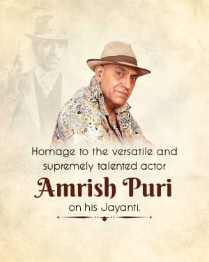 Amrish Puri Jayanti flyer