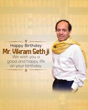 Vikram Seth Birthday event poster