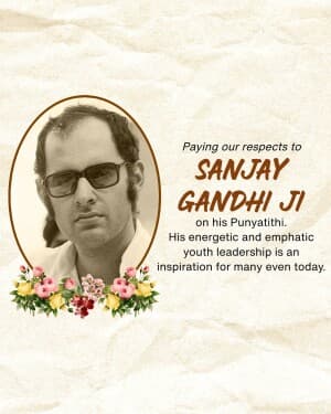 Sanjay Gandhi Punyatithi banner