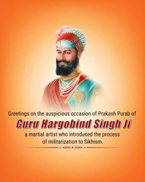 Guru Hargobind Sahib Ji Parkash Purab illustration