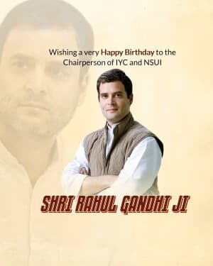 Rahul Gandhi Birthday flyer