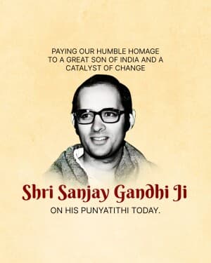 Sanjay Gandhi Punyatithi event poster