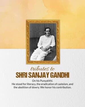 Sanjay Gandhi Punyatithi graphic