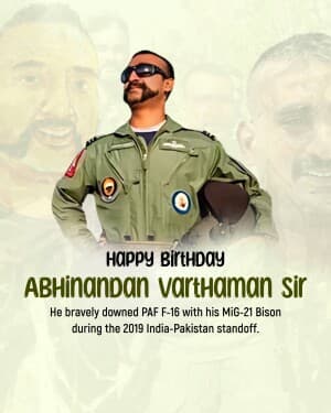 Abhinandan Varthaman Birthday flyer