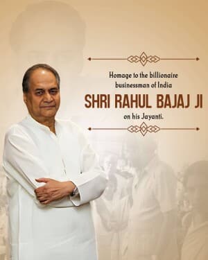 Rahul Bajaj Jayanti event poster