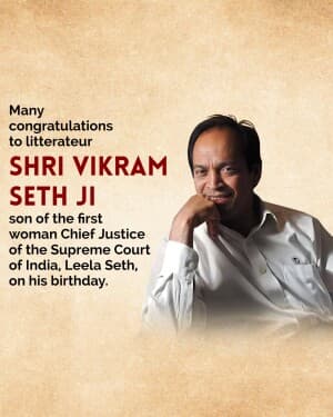 Vikram Seth Birthday post