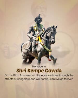 Kempe Gowda Janm Jayanti graphic