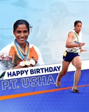 P. T. Usha Birthday illustration