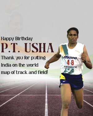 P. T. Usha Birthday banner