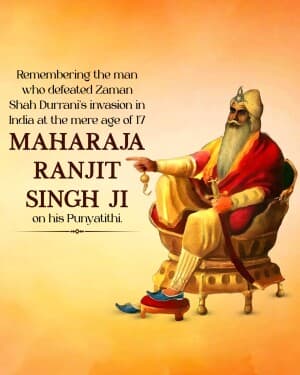 Maharaja  Ranjit Singh Punyatithi flyer