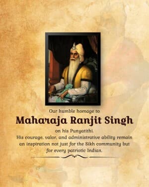 Maharaja  Ranjit Singh Punyatithi banner