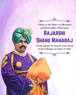 Shahu Maharaj Jayanti poster