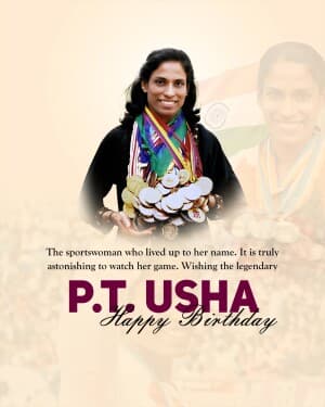 P. T. Usha Birthday flyer