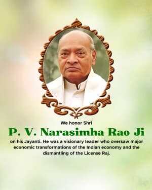 P. V. Narasimha Rao Jayanti event poster