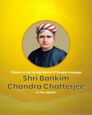 Bankim Chandra Chattopadhayay Jayanti banner
