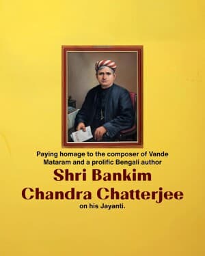 Bankim Chandra Chattopadhayay Jayanti poster