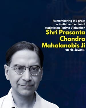 Prasanta Chandra Mahalanobis Jayanti post