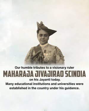 Maharaja Jivajirao Scindia Jayanti post