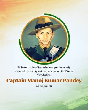 Manoj Kumar Pandey Jayanti event poster