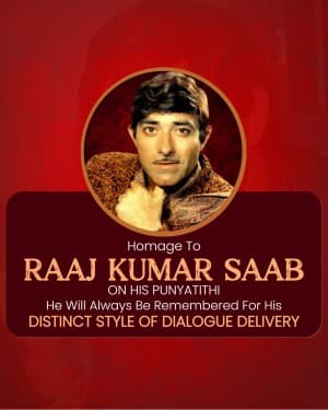 Raaj Kumar Punyatithi banner