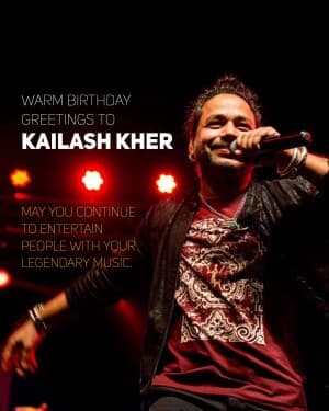 Kailash Kher Birthday event poster