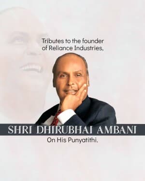 Dhirubhai Ambani Punyatithi poster