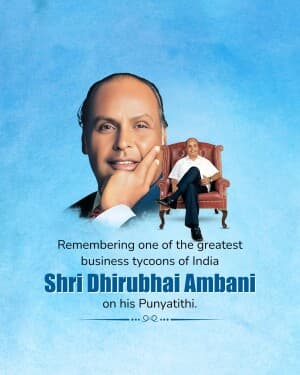 Dhirubhai Ambani Punyatithi graphic